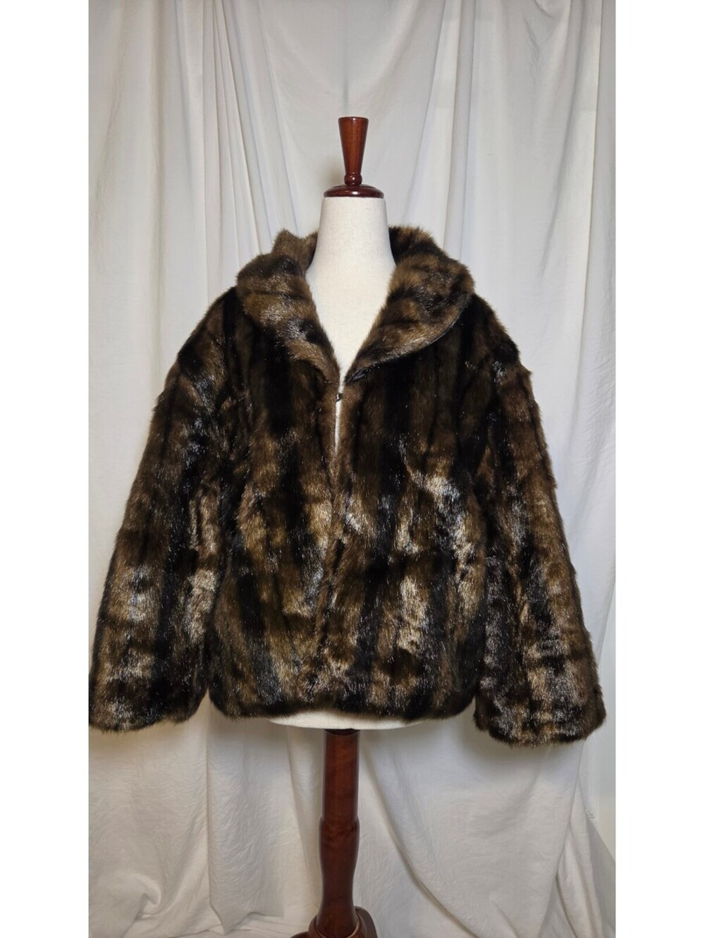 Vintage cejon faux fur womens jacket size xlarge